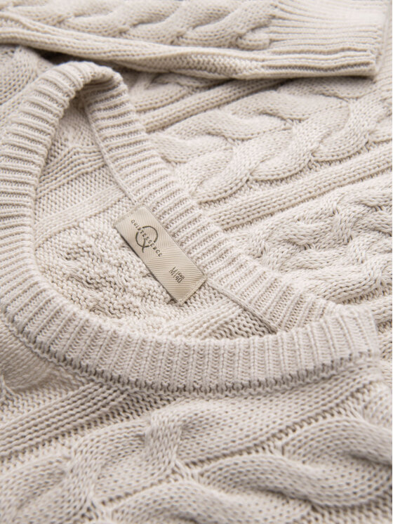 Ombre Ombre Sweter OM-SWSW-0191 Biały Regular Fit