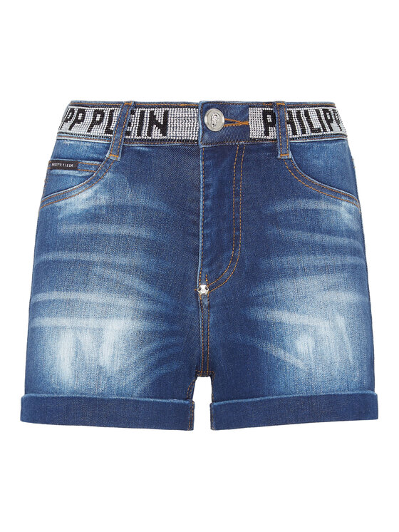 PHILIPP PLEIN PHILIPP PLEIN Pantaloncini di jeans 3837 Azzurro chiaro Skinny Fit