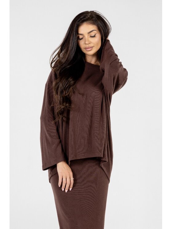 Agatha Studio Agatha Studio Komplet sweter i spódnica ołówkowa A26ZS-KS-K07 Brązowy Slim Fit