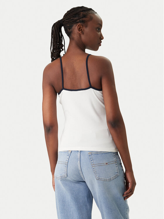 Tommy Jeans Tommy Jeans Felső DW0DW22261 Fehér Slim Fit