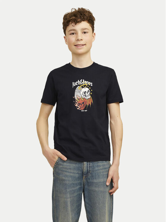 Jack&Jones Junior Jack&Jones Junior Marškinėliai Seven Skull 12263213 Juoda Standard Fit