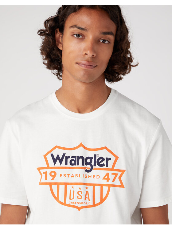 Wrangler Wrangler T-shirt GRAPHIC TEE Bianco Regular Fit