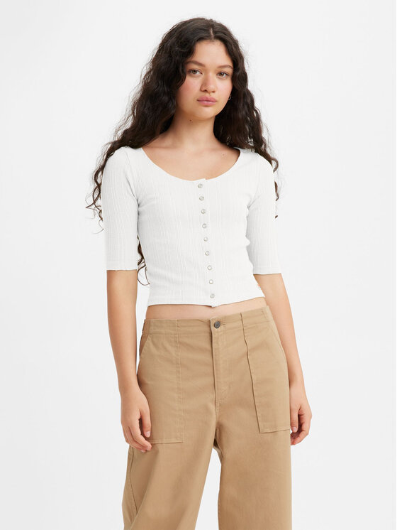 Levi's® Levi's® T-Shirt Dry Goods Pointelle A47690001 Weiß Slim Fit
