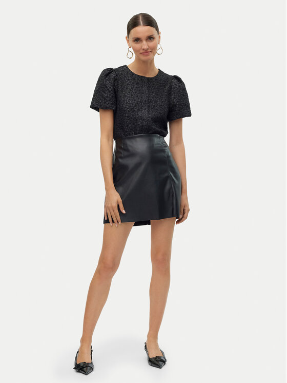 Vero Moda Vero Moda Suknja od imitacije kože Nelly 10322469 Crna Regular Fit