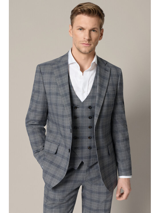 Lancerto Lancerto Garnitur Almagro GA073126000020 Szary Slim Fit