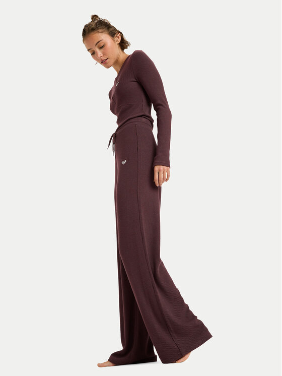 Roxy Roxy Παντελόνι φόρμας Rise & Vibe New Rib ERJNP03673 Μπορντό Relaxed Fit