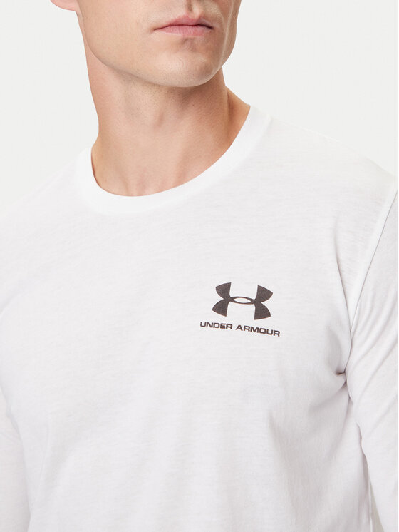Under Armour Under Armour Longsleeve Ua Sportstyle Left Chest Ls 1329585-100 Biały Loose Fit