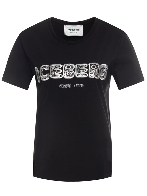 Iceberg Iceberg T-Shirt 20EI2P0F0926309 Czarny Regular Fit