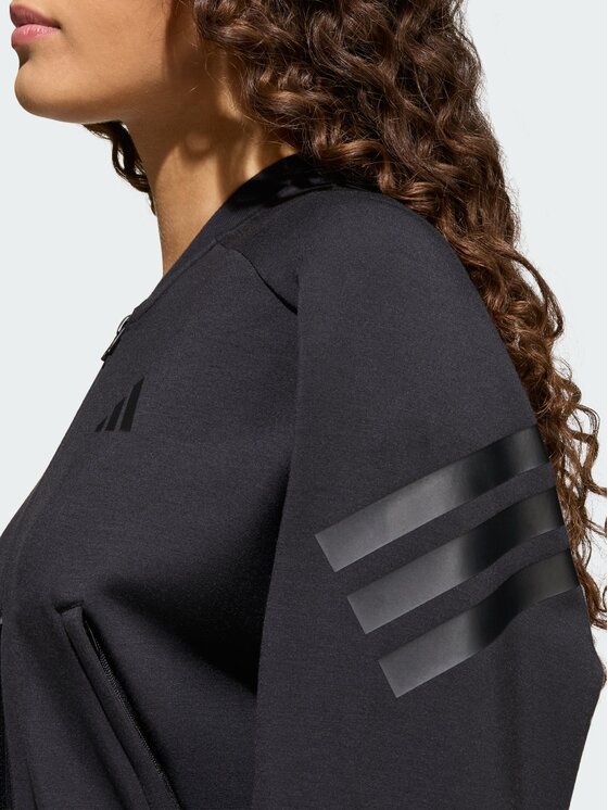 adidas adidas Bluza FUTURE ICONS 3 STRIPES FULL ZIP Czarny Loose Fit