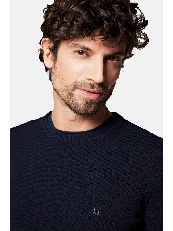 Lancerto Lancerto Sweter Jonathan SW073223000084 Granatowy Regular Fit