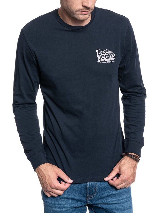 Lee Lee T-shirt LS 70SLOGO TEE Blu Regular Fit