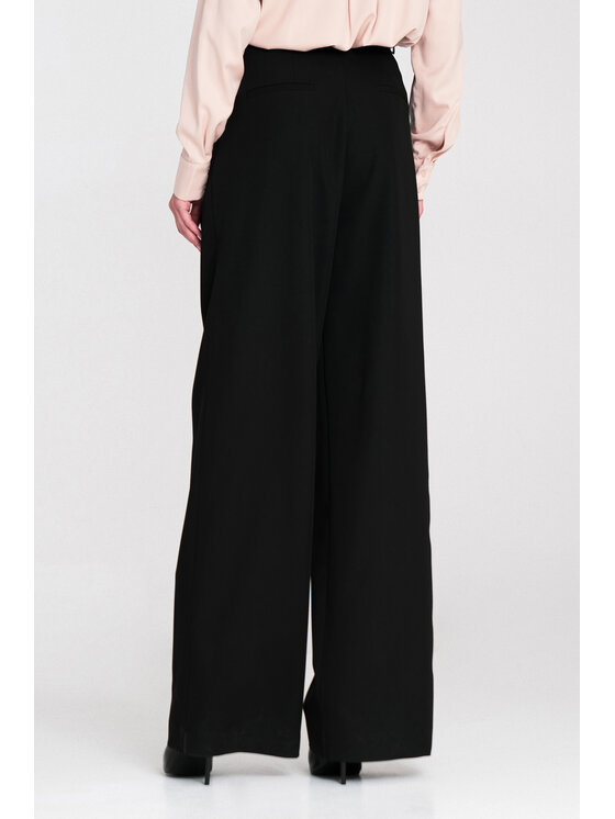NIFE NIFE Dámské kalhoty SD122 Černá Wide Leg