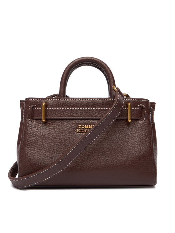Tommy Hilfiger Tommy Hilfiger Handtasche American Icon Micro Tote Leather AW0AW18167 Braun