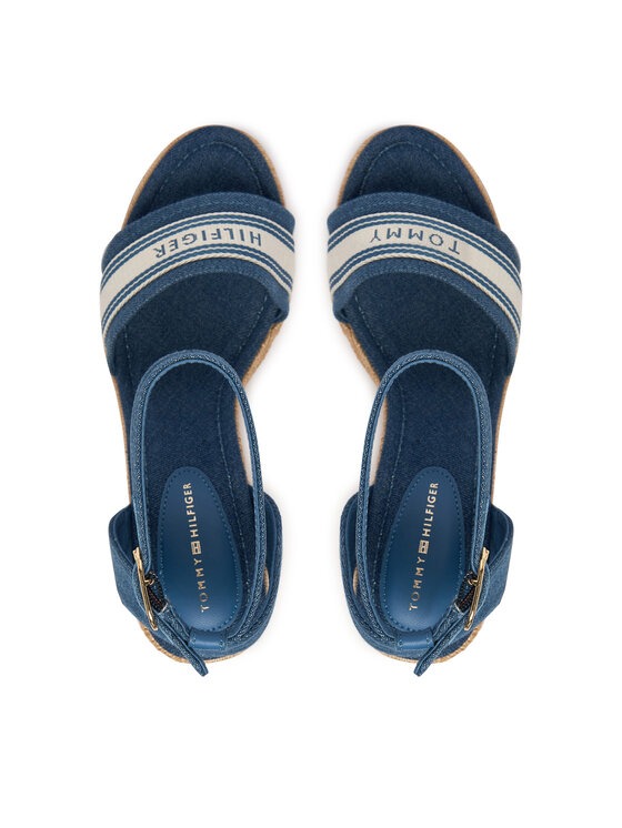 Tommy Hilfiger Tommy Hilfiger Espadrilles High Wedge Espad Webbing FW0FW09342 Kék