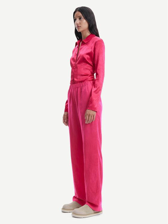 Samsøe Samsøe Pantaloni din material Hoys F20300033 Roz Regular Fit din imagine noua