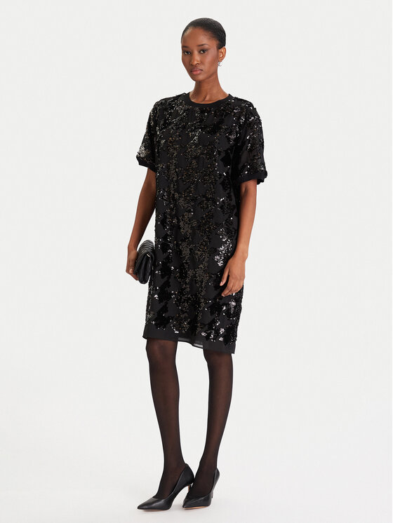 DKNY DKNY Koktejlové šaty DD54AN74 Černá Regular Fit