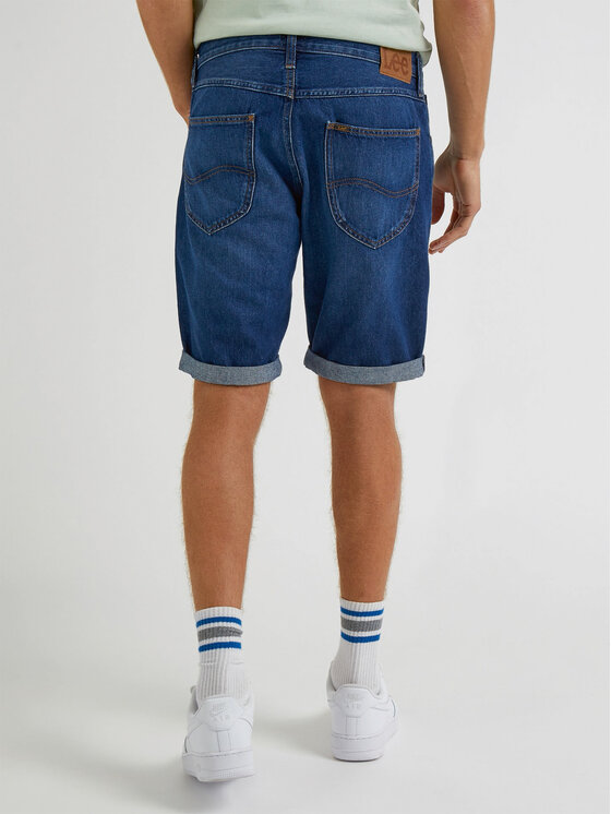 Lee Lee Szorty jeansowe 5 Pocket L73MHVB72 112331761 Niebieski Regular Fit