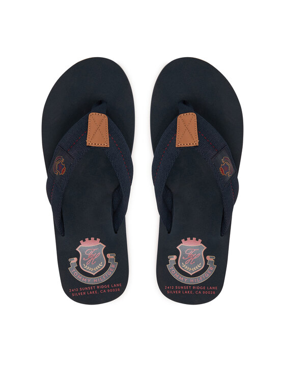 Tommy Hilfiger Tommy Hilfiger Žabky Patch Hilfiger Beach Sandal FM0FM05804 Tmavomodrá