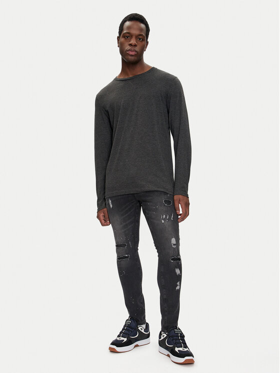 Brave Soul Brave Soul Тениска с дълъг ръкав MLT-69PRAGUEM Сив Regular Fit