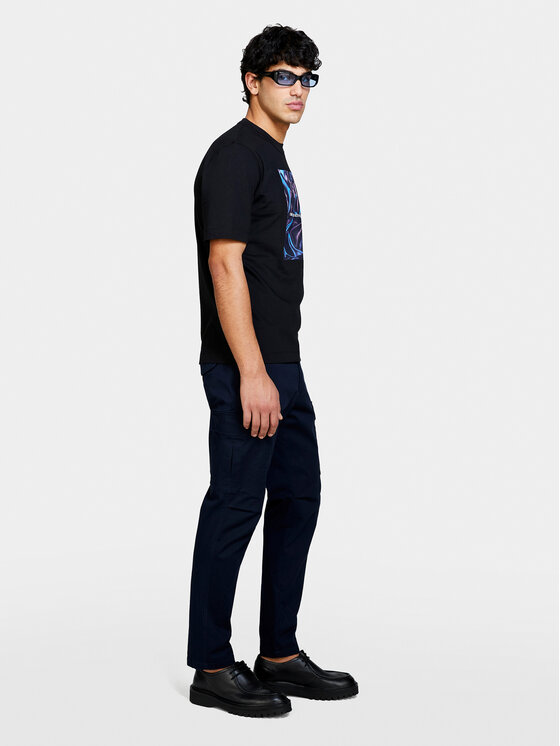 Sisley Sisley Marškinėliai 3I1XS103I Juoda Regular Fit
