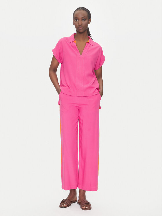 LOLA CASADEMUNT LOLA CASADEMUNT Medžiaginės kelnės LS2514015 Rožinė Relaxed Fit