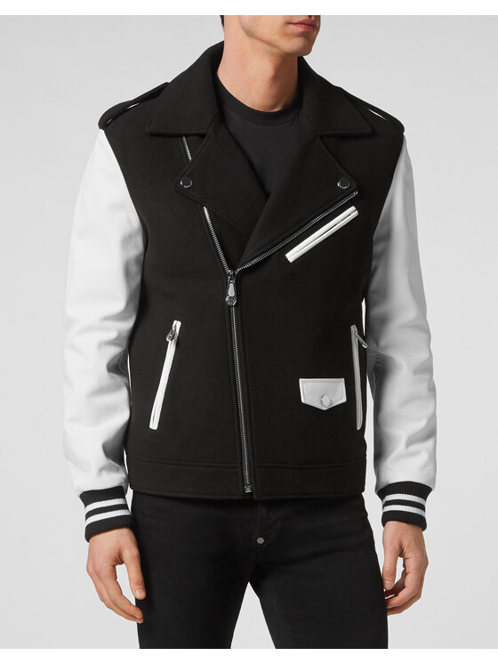 PHILIPP PLEIN PHILIPP PLEIN Giacca di pelle 1929 Nero Slim Fit