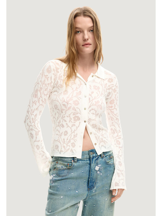 Desigual Desigual Longsleeve TS_LISBOA Bianco Casual Fit