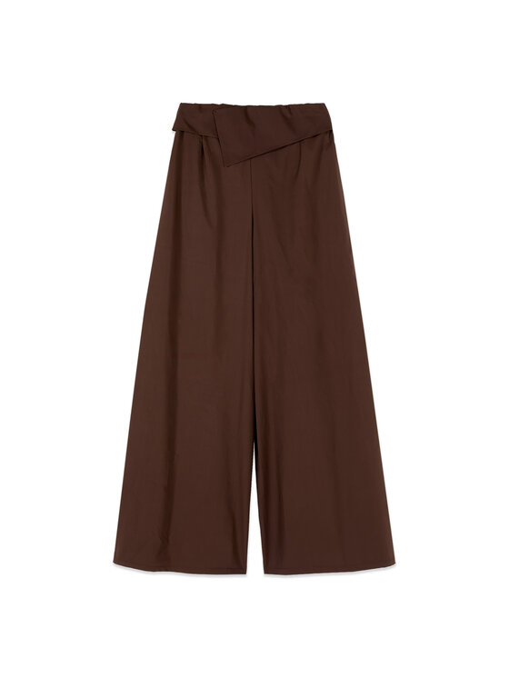 Oltre Oltre Pantaloni di tessuto P005J002459N032 Marrone Baggy Fit
