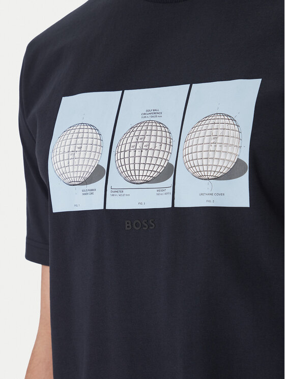 BOSS BOSS Tricou Terrace Photo 50559353 Bleumarin Relaxed Fit