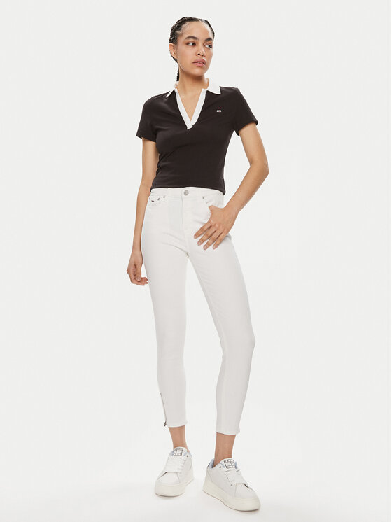 Tommy Jeans Tommy Jeans Polo marškinėliai Contrast DW0DW17225 Juoda Slim Fit