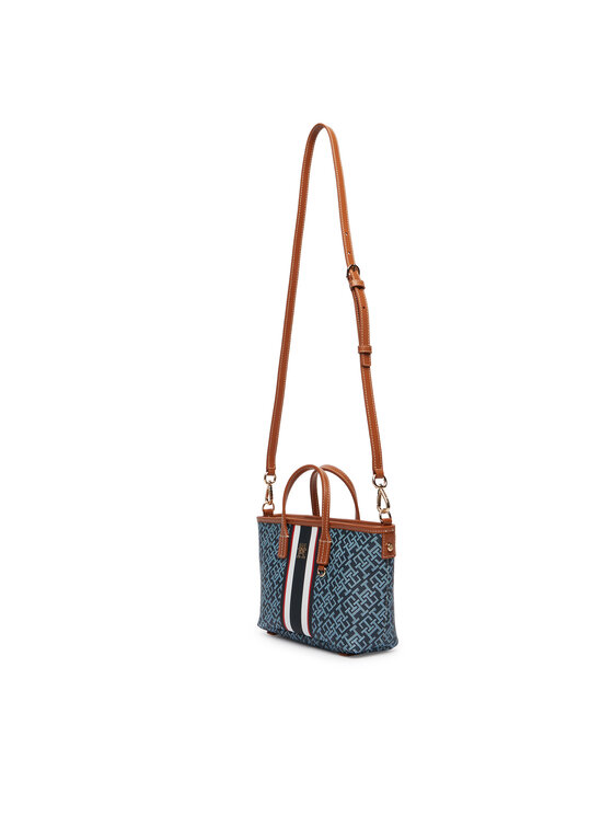 Tommy Hilfiger Tommy Hilfiger Дамска чанта Th Monoplay Mini Tote Stripe Le AW0AW18389 Син