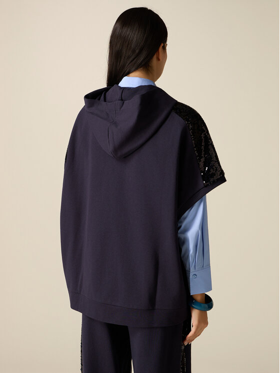 Oltre Oltre Cardigan G870E000323N034 Blu Baggy Fit