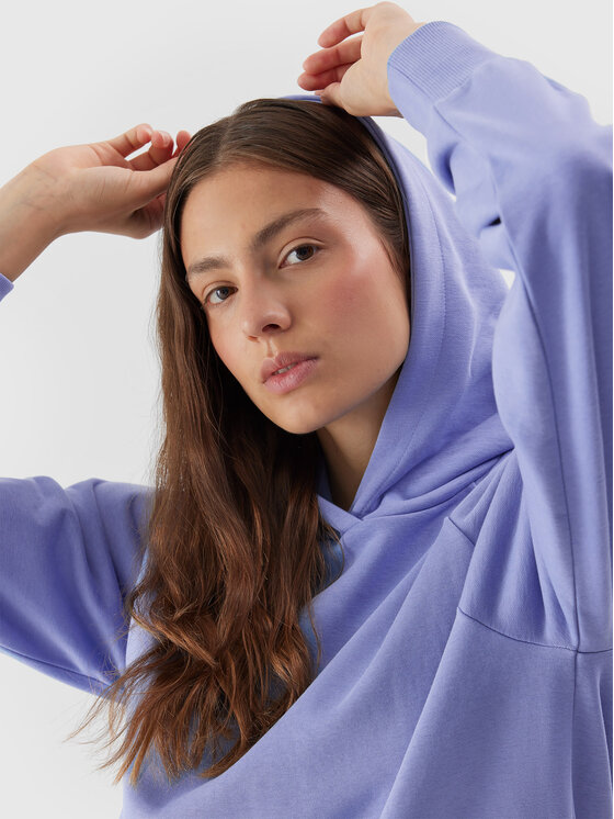 4F 4F Mikina 4FAW23TSWSF0725 Modrá Regular Fit