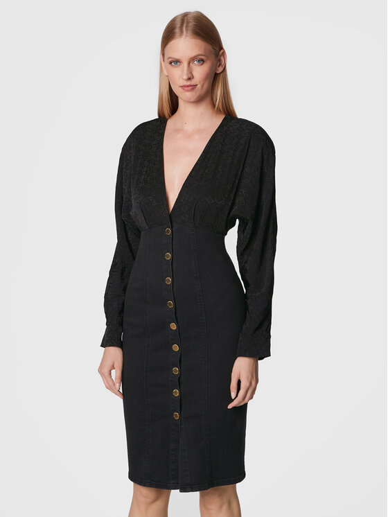 PINKO Pinko Džínsové šaty Ruggito 1J1123 A0CN Čierna Slim Fit