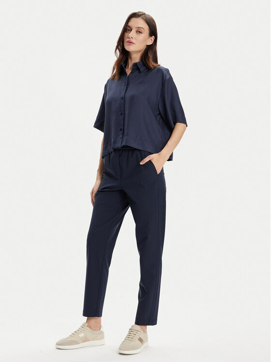 Marella Marella Spodnie materiałowe Toast 2413131065 Granatowy Regular Fit