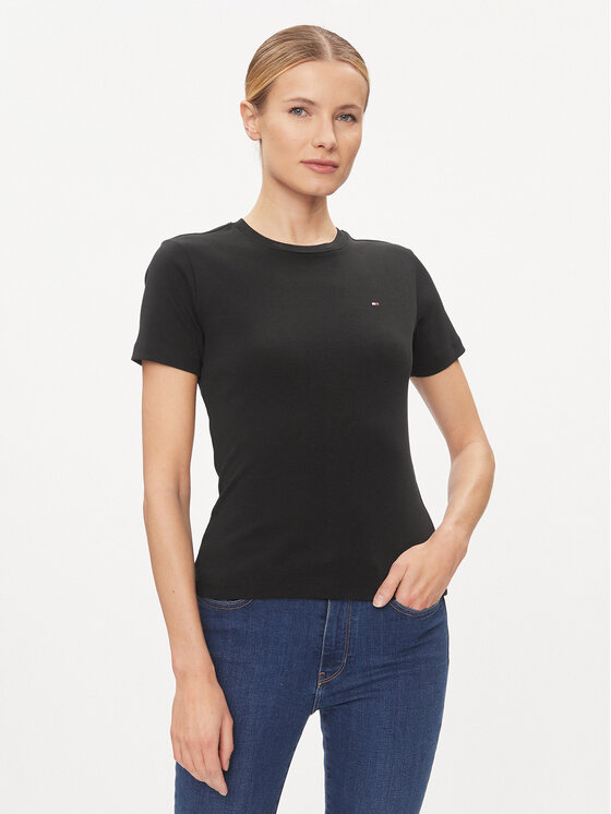 Tommy Hilfiger Tricou New Cody WW0WW40587 Negru Slim Fit
