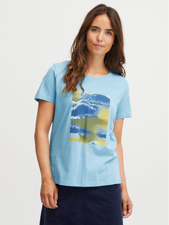 Fransa Fransa Tricou 20612765 Albastru Regular Fit