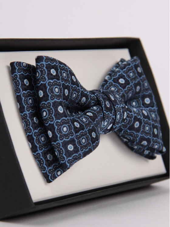 ELSNER ELSNER Mucha BUTTERFLY Z JEDWABNEGO ŻAKARDU A5378 Granatowy