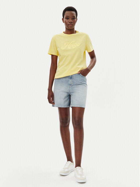 HUGO HUGO T-shirt Damacia_4 50539101 Žuta Regular Fit