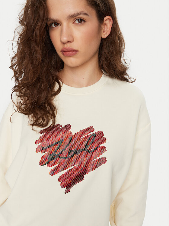 KARL LAGERFELD KARL LAGERFELD Суитшърт A1W20045 Екрю Regular Fit