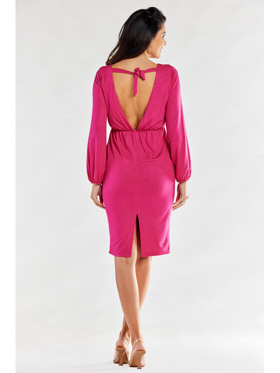 Awama Awama Večerní šaty A551 Fialová Basic Fit