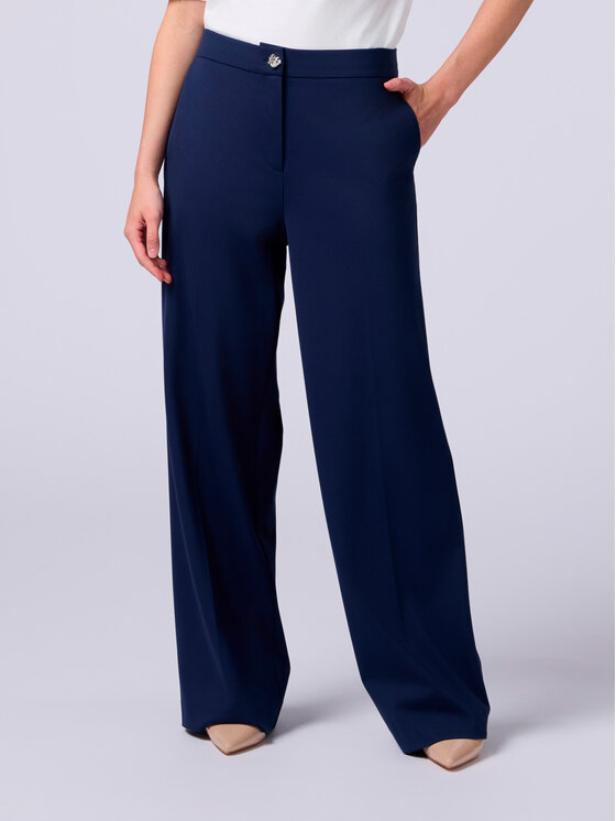 Oltre Oltre Pantaloni di tessuto P294R108418N034 Blu Baggy Fit