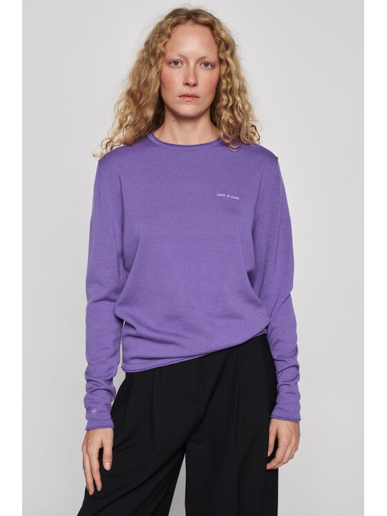 B SIDES B SIDES Bluzka MERINO Fioletowy Relaxed Fit