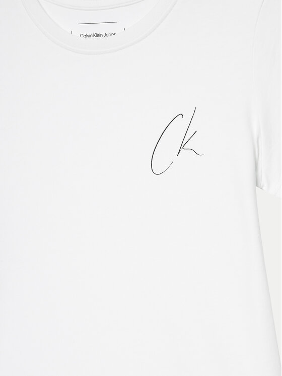 Calvin Klein Jeans Calvin Klein Jeans Marškinėliai Signage IG0IG02624 Balta Slim Fit