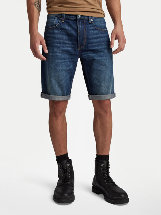 G-Star Raw Džínsové šortky Mosa D24430-D538-G331 Tmavomodrá Regular Fit
