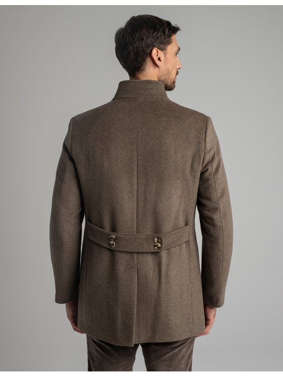 Borgio Borgio Płaszcz wełniany rivara_bz Beżowy Slim Fit