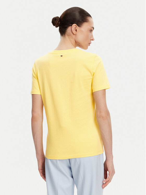 Tommy Hilfiger Tommy Hilfiger T-Shirt WW0WW45522 Żółty Regular Fit