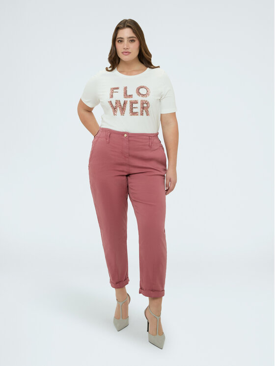 Fiorella Rubino Fiorella Rubino Spodnie materiałowe P706T005159N006 Różowy Regular Fit