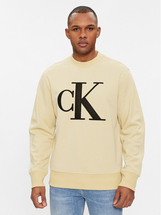 Calvin Klein Jeans Calvin Klein Jeans Μπλούζα Monologo J30J325028 Μπεζ Regular Fit