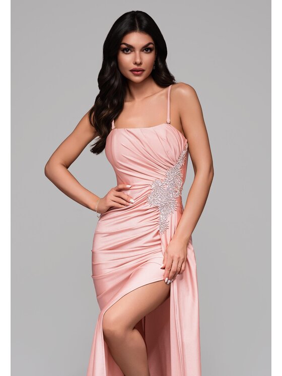 Ombre Ombre Sukienka wieczorowa LA-OM-DLR137 Różowy Regular Fit